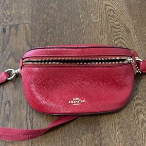 COACH Belt Bag | Red Leather with Gold Hardware